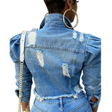Studded Denim Jacket Fashion Short Women's Slim Denim Coat Top