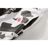 A Ape Print Shorts Camouflage Stitching Teeth Pattern Summer Men's Casual Cotton Shorts Fifth Pants