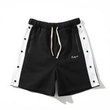 Basketball Shorts Spring/Summer Side Button Men's Loose Casual Basketball Breasted Sports Shorts Men