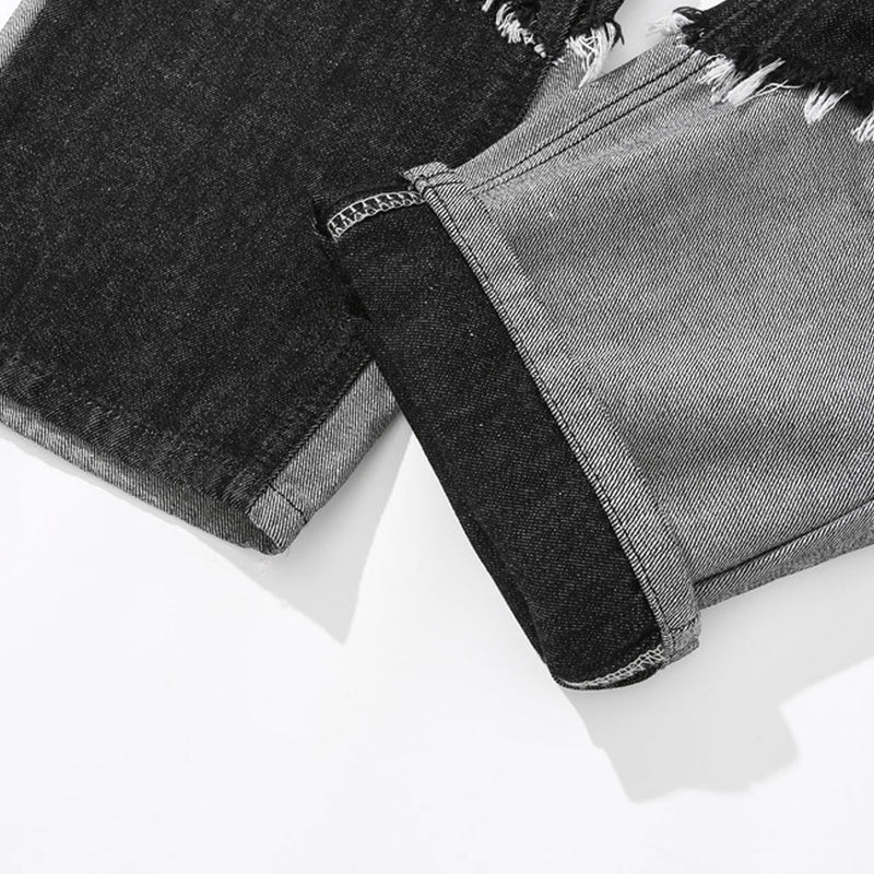 Patchwork Jeans Men's plus Size Retro Sports Trousers Loose Multicolor Straight-Leg Pants Street Trousers Men Jeans