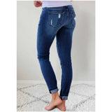 100 Cotton Jeans Women's Slim Fit Leopard Ripped Stretch Women's Jeans