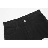 Mens Jean Shorts Dark Style Skeleton Printed Denim Shorts Men's Summer Bermuda Shorts Street Tide Brand Loose Straight Shorts