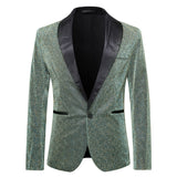 Mens Prom Suits Men's Autumn Suit Gold Silk Nightclub Bar Stage Performance Party Host's Dress