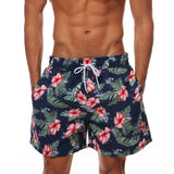 Mens Swim Trunks Printed Shorts Summer Quick-Drying Beach Pants Floral Loose Swimming Seaside