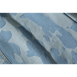 Mens Jean Shorts Animal Printed Washed Denim Shorts Men's Street Fashion Loose Straight Shorts Summer Bermuda Shorts