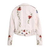 Studded Jackets Spring Embroidered Rivet PU Leather Coat Women's Embroidery Machine Car Coat