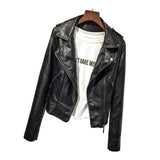Studded Jackets Pink Small Leather Coat Women's Short Spring and Autumn Leather Jacket Pu Motorcycle Jacket