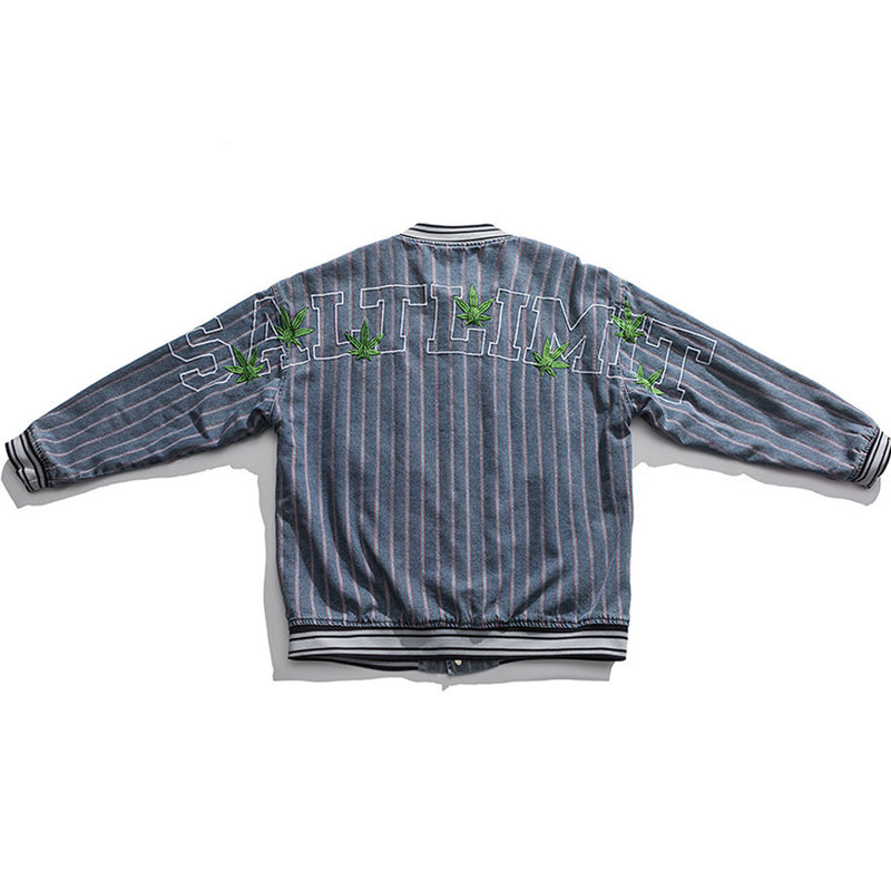 Men's Spring plus Size Sports Retro Striped Jacket Men's Street Loose Casual Baseball Uniform Jacket Men Coat