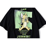 Cartoon Anime Arrow Print Short Sleeve Couple Tshirt Casual Fashionable Owt