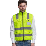 Men's Vest Safety Vests with Pockets Reflective Clothing for Outdoor Work Vest Vest Safety Men's Clothing