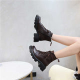 Coachella Cowboy Boots Autumn Winter Retro Dr. Martens Boots Round Head Ankle Boots