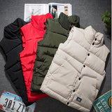 Men's Vest Casual Sleeveless Jacket Men Jacket down Cotton Vest Men's Autumn and Winter Warm