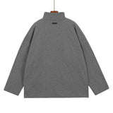 Fog Sweatshirt Essentials Long Sleeve round Neck Sweater Autumn and Winter Double-Line Flocking Alphabet plus Velvet Sweater