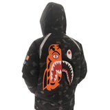 A Ape Print Coat Camouflage Hooded Casual Youth Fashion down Cotton-Padded Coat Autumn and Winter