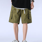 Mens Cargo Shorts Men's Wear Workwear Shorts Summer Casual Shorts Solid Color Shorts for Teenagers