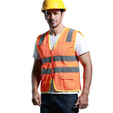 Men's Vest Safety Vests With Pockets Reflective Clothing For Outdoor Work
