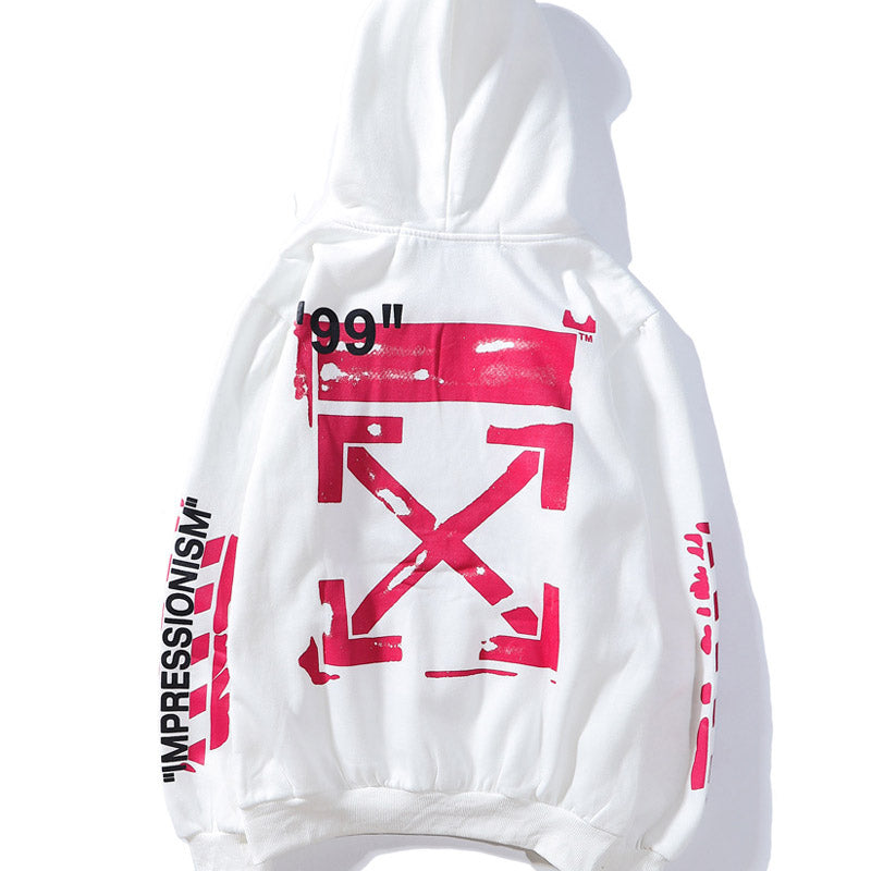 Autumn And Winter Off Rendering Graffiti Pink Arrow Men'S And Women'S Hoodie