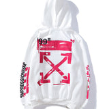 Autumn And Winter Off Rendering Graffiti Pink Arrow Men'S And Women'S Hoodie
