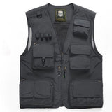 Men Utility Vest Work Zipper Tactical Work Vest Slim Pocket Jacket Men's Mardo Bag Outdoor Casual and Comfortable