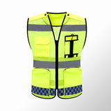 Men's Vest Safety Vests with Pockets Reflective Clothing for Outdoor Work Reflective Vest Traffic Warning Riding Vest