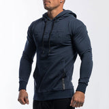 Gyms Fitness Men Sports Hoodie Bodybuilding Workout Jogging Men's Athletic Sweatshirts Autumn Sports Sweater Men Slim-Fitting Patchwork Hoodie Jacket