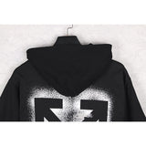Autumn And Winter Off Back Splash Ink Spray Paint Arrow Hooded Sweater