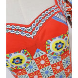 Russian Style Dress Printed High Waist Commuter Yellow Skirt