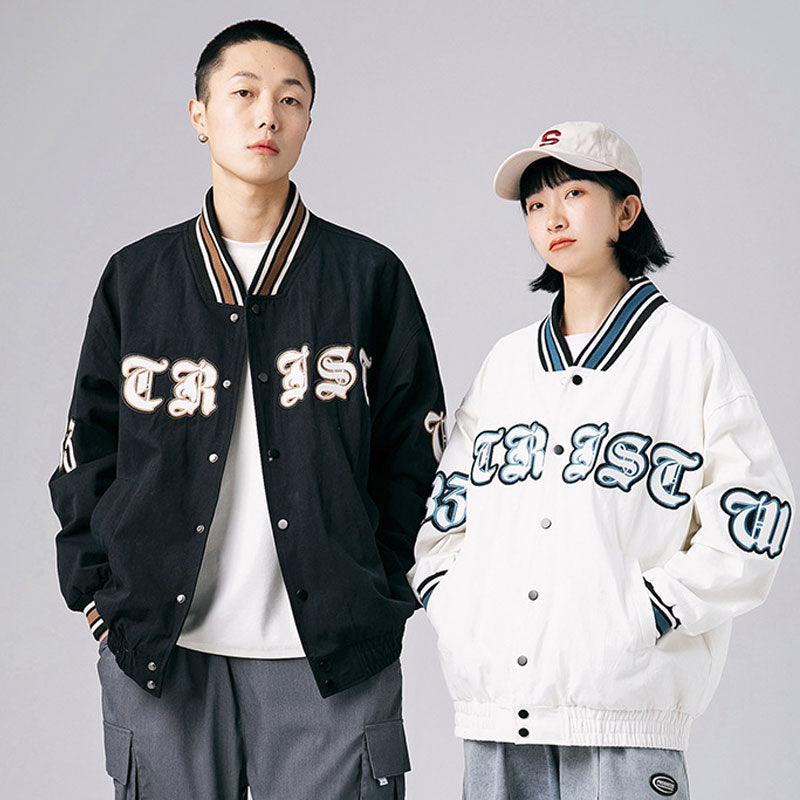 Men's Spring plus Size Retro Sports Flower Print Embroidered Baseball Uniform Men's Jacket Jacket Coat Men Coat