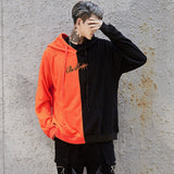 Split Hoodie Demons and Angels Casual Multicolor Smiley Face Long Sleeve Hooded