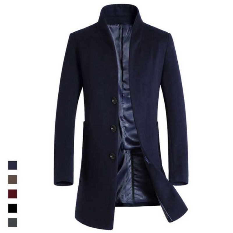 Men's Large Size Retro Sports Winter Men's Mid-Length Coat Trench Coat Men Spring Trench Coat