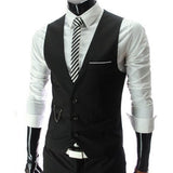 Mens Dress Vests Business Waistcoat Men's Suit Vest Leisure Slim-Fitting Suit