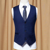 Tuxedo Vests Spring and Autumn Business Slim Gray Suit Vest Men's Suit Vest Leisure Professional Vest Men's Vest