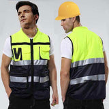 Men's Vest Safety Vests with Pockets Reflective Clothing for Outdoor Work Vest Reflective Waistcoat
