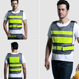 Men's Vest Safety Vests with Pockets Reflective Clothing for Outdoor Work Reflective Vest Traffic Safe Vest