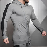 Gyms Fitness Men Sports Hoodie Bodybuilding Workout Jogging Men's Athletic Sweatshirts Sports Casual Men's Fashion Slim Outdoor Running Fitness Hooded Jacket