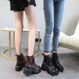 Coachella Cowboy Boots Autumn Winter Retro Dr. Martens Boots Round Head Ankle Boots