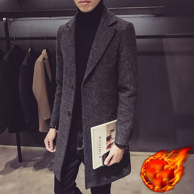 Men's plus Size Snowflake Men's Cotton Padded Warm Mid-Length Coat Jacket Coat Men Spring Trench Coat