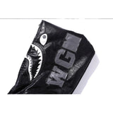 A Ape Print Jacket Shark Head Little Dinosaur Embroidered Leather Jacket Men's and Women's Zipper Jacket