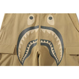 A Ape Print Pant Men's Shark Head Printed Ankle-Tied Overalls Trousers