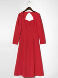 Kendall Jenner Wedding Guest Dress Long Sleeve Square-Neck Sexy Backless