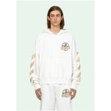 Round Badge Rubber Strip Hooded Sweater