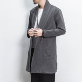 Fall plus Size Retro Sports Men's Casual Mid-Length Trench Coat Solid Color Slim Jacket Men Spring Trench Coat