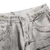 Jeans Men's plus Size Retro Sports Trousers Stitching Baggy Straight Trousers Trousers Men Denim Pant