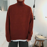 Winter Men's Solid Color Turtleneck Pullover Knitwear Sweater Large Size Fashion Trend Casual Simple Bottoming Shirt Men Pullover Sweaters