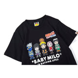 Anime Tshirts Aesthetic Men's Shirt Cartoon Cartoon Characters Printed Cotton round Neck Pullover plus Size Loose Short Sleeve T-shirt