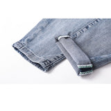 Man Spring Summer Jeans Spring Slim-Fitting Stretch Light Blue Skinny Jeans Men's Jeans