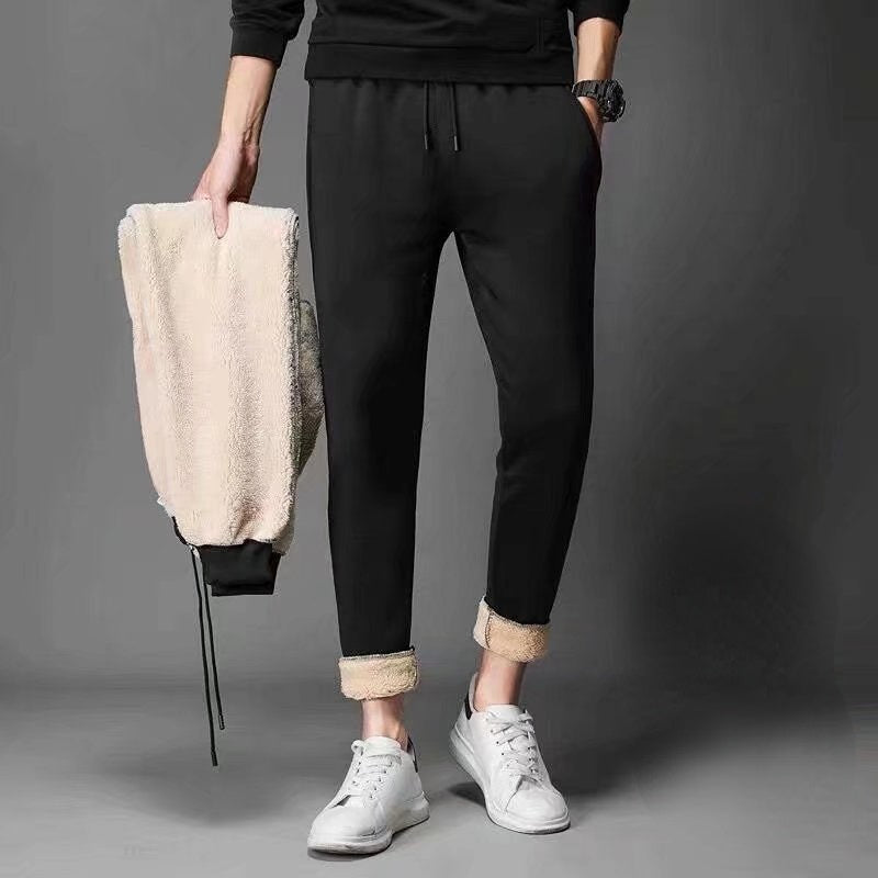 Men Pants Fleece Ankle-Tied Sweatpants