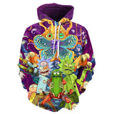 Rick and Morty Pullover Hoodie Sweatshirts Men Sports Hooded plus Size Casual and Comfortable