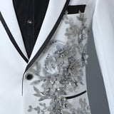 Mens Graduation Outfits Nightclub Stage Performance Dress Host Suit Bar Dress Three-Dimensional Suit