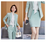 Women Pants Suit Uniform Designs Formal Style Office Lady Bussiness Attire Navy Blue Spring Business Suit